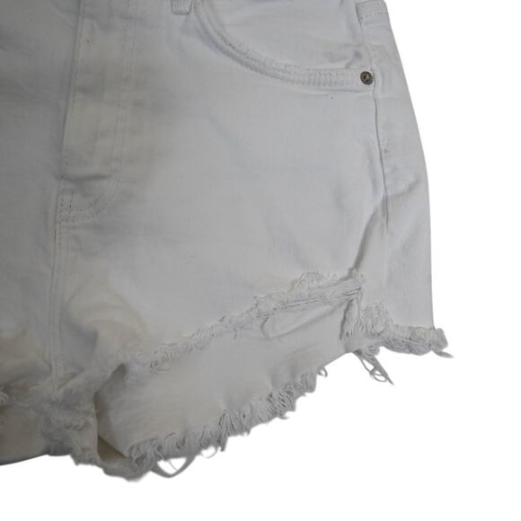 Zara Women's 4 High Rise White Cutoff Jean Shorts - Picture 5 of 8